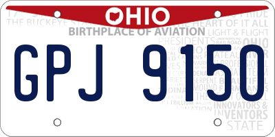 OH license plate GPJ9150