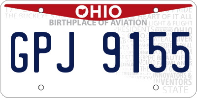 OH license plate GPJ9155