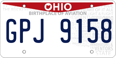 OH license plate GPJ9158