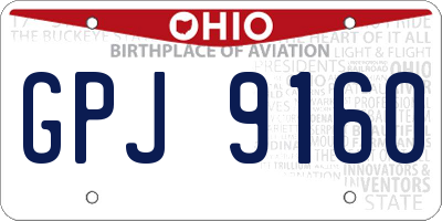 OH license plate GPJ9160