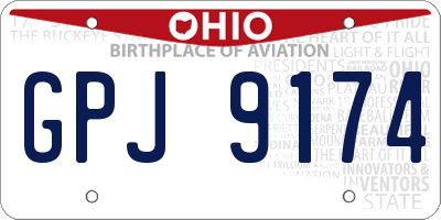 OH license plate GPJ9174