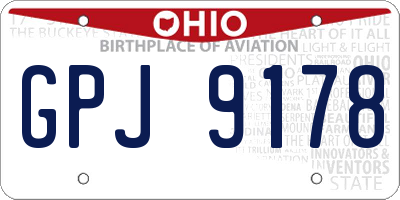 OH license plate GPJ9178