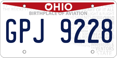 OH license plate GPJ9228