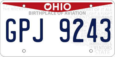 OH license plate GPJ9243