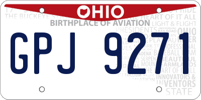 OH license plate GPJ9271