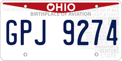 OH license plate GPJ9274