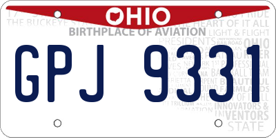 OH license plate GPJ9331