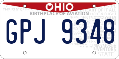 OH license plate GPJ9348