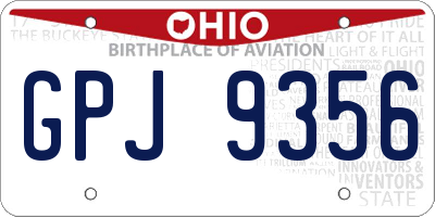 OH license plate GPJ9356