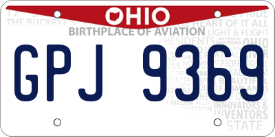 OH license plate GPJ9369