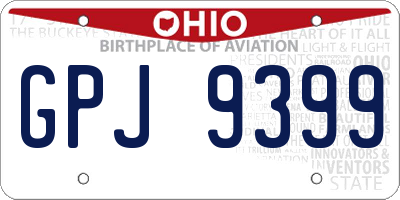 OH license plate GPJ9399