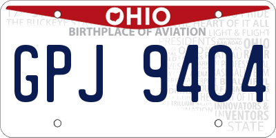 OH license plate GPJ9404