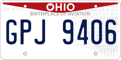 OH license plate GPJ9406
