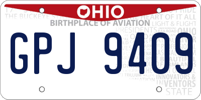 OH license plate GPJ9409