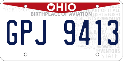 OH license plate GPJ9413