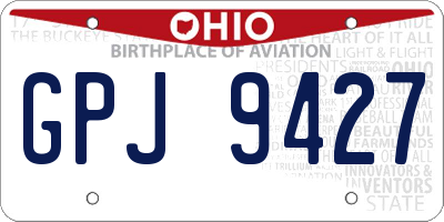 OH license plate GPJ9427