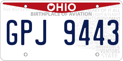 OH license plate GPJ9443