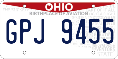 OH license plate GPJ9455