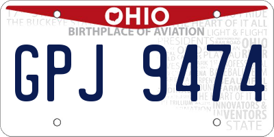OH license plate GPJ9474