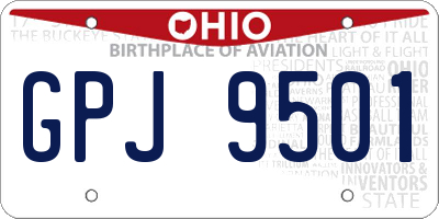 OH license plate GPJ9501