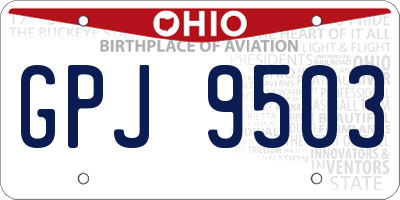 OH license plate GPJ9503