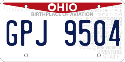 OH license plate GPJ9504