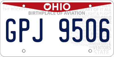 OH license plate GPJ9506
