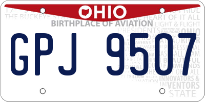 OH license plate GPJ9507