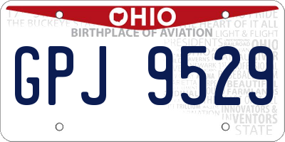 OH license plate GPJ9529