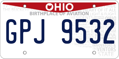 OH license plate GPJ9532