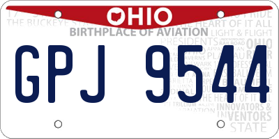 OH license plate GPJ9544