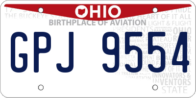 OH license plate GPJ9554