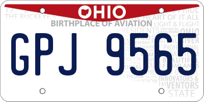 OH license plate GPJ9565