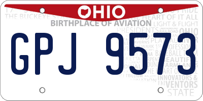 OH license plate GPJ9573
