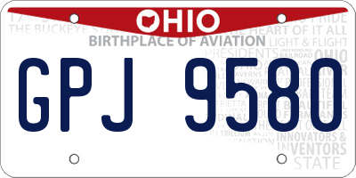 OH license plate GPJ9580
