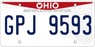 OH license plate GPJ9593