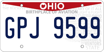 OH license plate GPJ9599