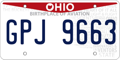 OH license plate GPJ9663