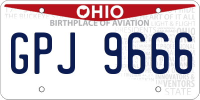 OH license plate GPJ9666