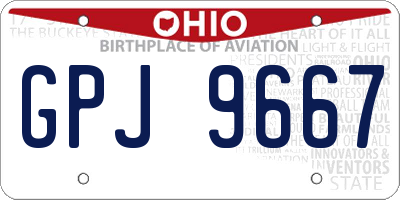 OH license plate GPJ9667