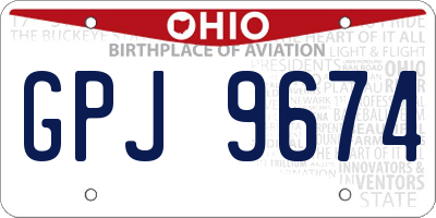OH license plate GPJ9674