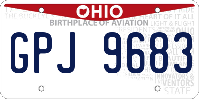 OH license plate GPJ9683
