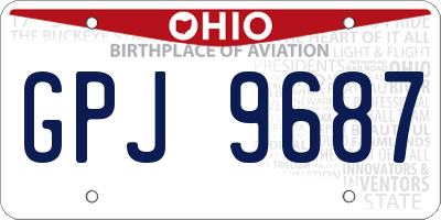 OH license plate GPJ9687