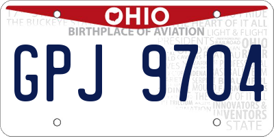 OH license plate GPJ9704