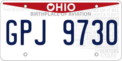 OH license plate GPJ9730