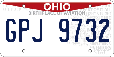 OH license plate GPJ9732