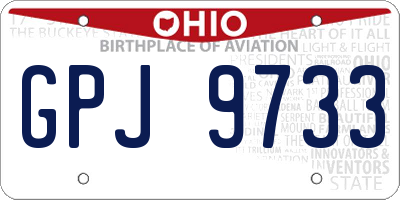 OH license plate GPJ9733
