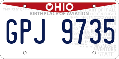 OH license plate GPJ9735