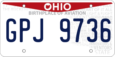 OH license plate GPJ9736