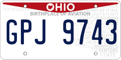 OH license plate GPJ9743